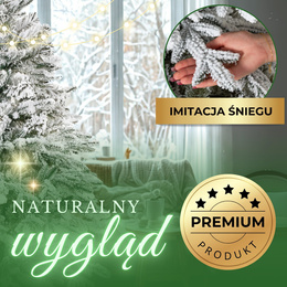 Choinka sztuczna 120 cm świerk kaukaski ośnieżony jak żywy, nowoczesny, ze stojakiem