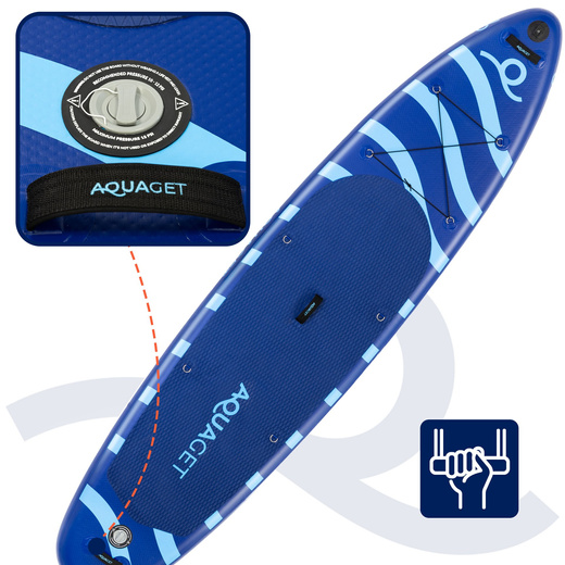 Deska pompowana do pływania SUP 350 cm paddleboard komplet z wiosłem i wyposażeniem
