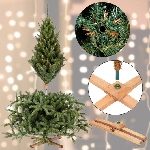 Choinka sztuczna 220 cm Premium Royal Trees świerk syberyjski z drewnianym stojakiem
