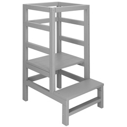 Pomocnik kuchenny 4-poziomowy kitchen helper, podest dla dzieci 90 cm szary