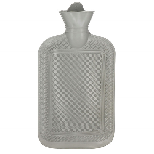 Termofor gumowy w futrzanym pokrowcu ogrzewacz do rąk 1,8L szary