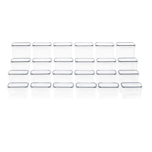 Pojemniki kuchenne do przechowywania żywności z pokrywką zestaw 24 szt. z naklejkami, przeźroczyste