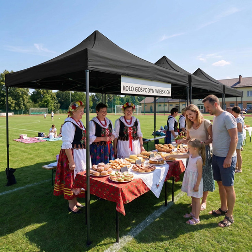 Namiot handlowy 3x3 m ogrodowy pawilon targowy ekspresowy na imprezy, catering czarny