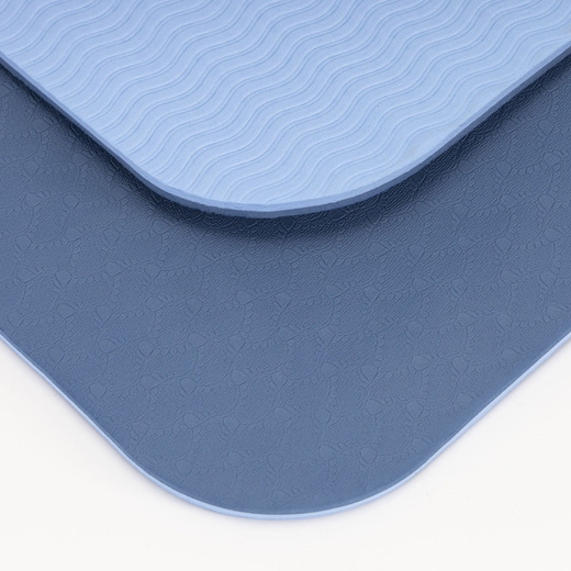 Mata do ćwiczeń 183x61 cm antypoślizgowa TPE do jogi, stretchingu z uchwytem niebieska