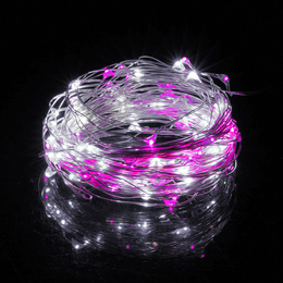 Lampki choinkowe 100 LED druciki mikro na baterie