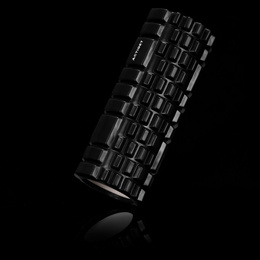 Wałek do masażu, średnio twardy, roller z wypustkami, czarny