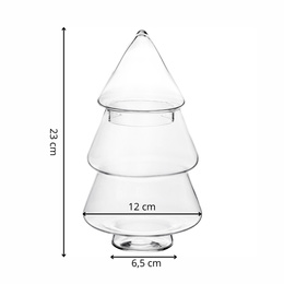 Pojemnik świateczny, szklany 23 cm na ciastka, cukierki, dekoracje świąteczne, choinka, bezbarwny