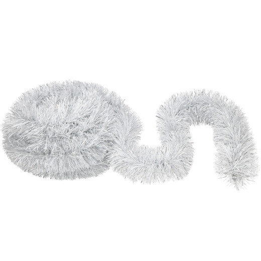 Łańcuch na choinkę 6m srebrny, girlanda choinkowa, średnica 7cm