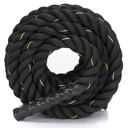 Lina treningowa do crossfit 9 m Battle Rope Power do ćwiczeń siłowych czarna