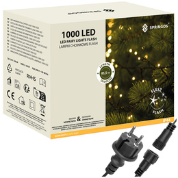 Lampki choinkowe 1000 Led biały ciepły, flash biały zimny 81,5m oświetlenie świąteczne IP44
