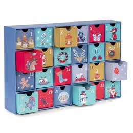 Kalendarz adwentowy z szufladkami 24szt. dekoracja świąteczna