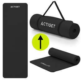 Mata do jogi, ćwiczeń fitness 183x61 cm antypoślizgowa, materac do stretchingu czarny