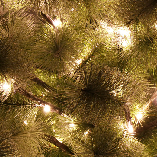 Choinka sztuczna na pniu z oświetleniem 128 LED drzewko świąteczne 150 cm ośnieżone