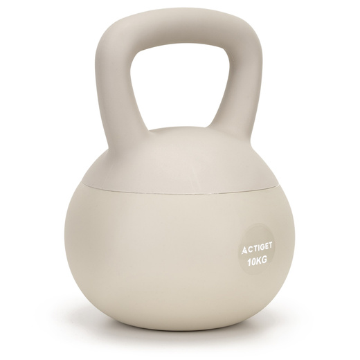 Kettlebell miękki 10 kg kula odważnik hantla ciężar do ćwiczeń fitness, beżowy