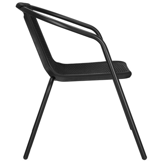 Krzesła ogrodowe 4 szt. metalowe na taras czarne zestaw