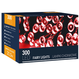 Lampki choinkowe 300 led czerwony 21,5 m oświetlenie świąteczne