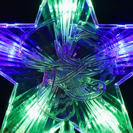 Czubek na choinkę świecąca gwiazda 10 Led szpic multikolor