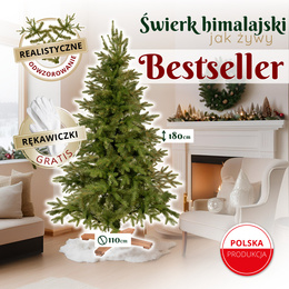 Choinka sztuczna 180 cm świerk himalajski jak żywy PE Royal Trees premium drzewko świąteczne