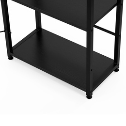 Biurko komputerowe z regałem nowoczesne, stolik loft 120x48x122 cm czarne