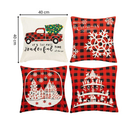 Poszewki świąteczne 40x40cm 4 szt. na poduszkę zestaw na jaśki, dekoracyjne 