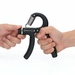 Ściskacz do rąk z regulacją oporu 5 - 60 kg do ćwiczeń dłoni, rehabilitacji czarny