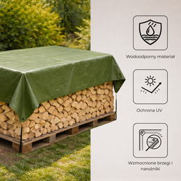 Plandeka 4x6m 120g/m2 gruba płachta ochronna zielona