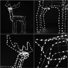 Renifer Led 115 cm świąteczny z ruchomą głową świetlna dekoracja do ogrodu biały zimny