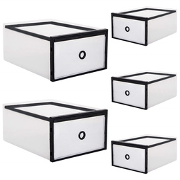 Pudełko na buty 5 szt. z szufladą 35x23x12 cm organizer na obuwie przezroczysty