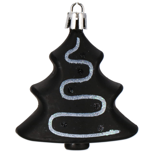 Bombki choinkowe 77 szt. czarny zestaw choinkowy