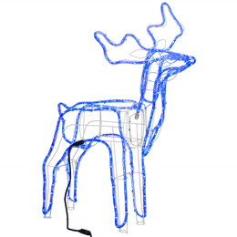 Renifer Led 90 cm świąteczny, świetlna dekoracja do ogrodu niebieski