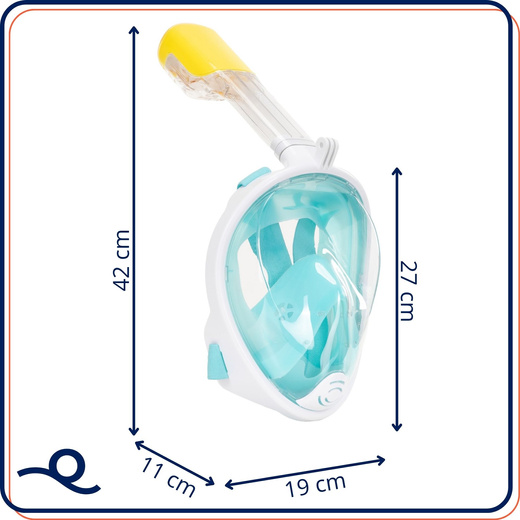 Maska do nurkowania L/XL pełnotwarzowa, z rurką, AntiFog, DryTop do snorkelingu regulowana