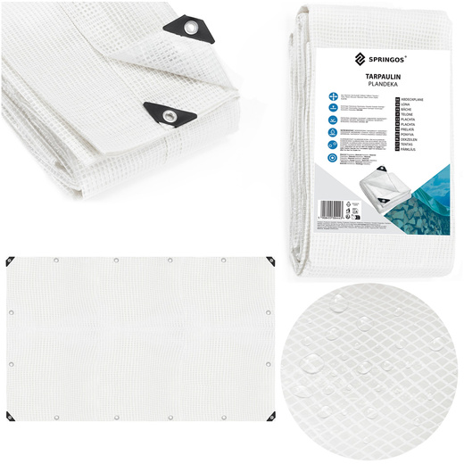 Plandeka 3x5m 100g/m2 gruba płachta ochronna biała, transparentna