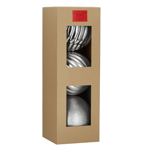 Bombki choinkowe 3 szt. duże ozdoby świąteczne 20,5 cm brokat srebrne