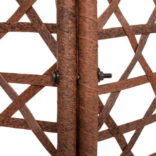 Kokon ogrodowy rattanowy z poduszkami fotel wiszący bujak huśtawka na metalowym stelażu brązowa