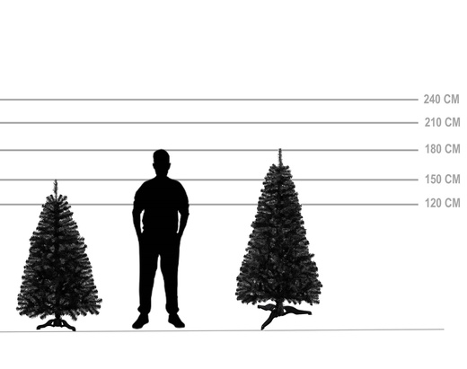 Choinka sztuczna 180 cm jodła czarna nowoczesna, ze stojakiem