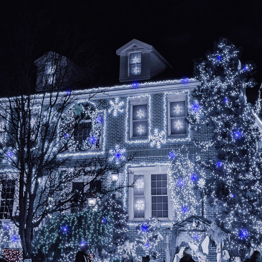 Lampki choinkowe 500 Led zimny biały+ niebieski flash 41,5 m oświetlenie świąteczne IP44