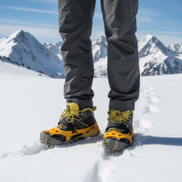 Raczki na buty stalowe antypoślizgowe turystyczne nakładki rozmiar 40-45 pomarańczowe