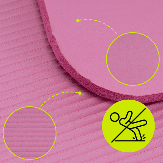 Mata do ćwiczeń 183x61 cm antypoślizgowa NBR do jogi, stretchingu z uchwytem różowa