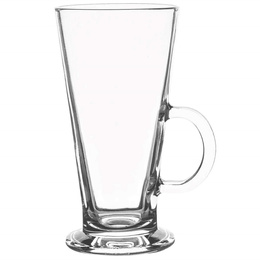 Szklanki do kawy latte, deserów z uchem 280 ml i łyżeczki długie, stal nierdzewna komplet 6 szt. 