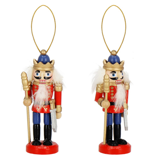 Zawieszki choinkowe 3 sztuki dziadek do orzechów drewniane ozdoby świateczne