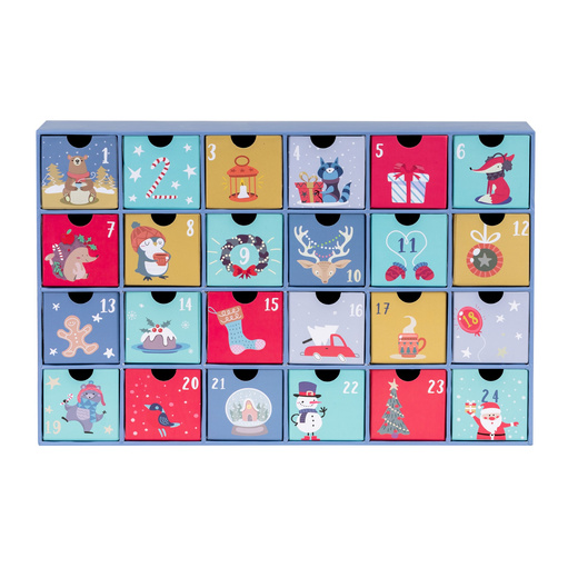 Kalendarz adwentowy z szufladkami 24szt. dekoracja świąteczna