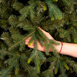 Choinka sztuczna 240 cm świerk naturalny jak żywy, ze stojakiem nowoczesny gęsty