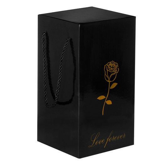 Wieczna róża w szkle 22 cm świecąca ozdoba LED prezent czerwona