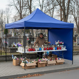 Namiot handlowy, ogrodowy 300x300 cm pawilon targowy, granatowy