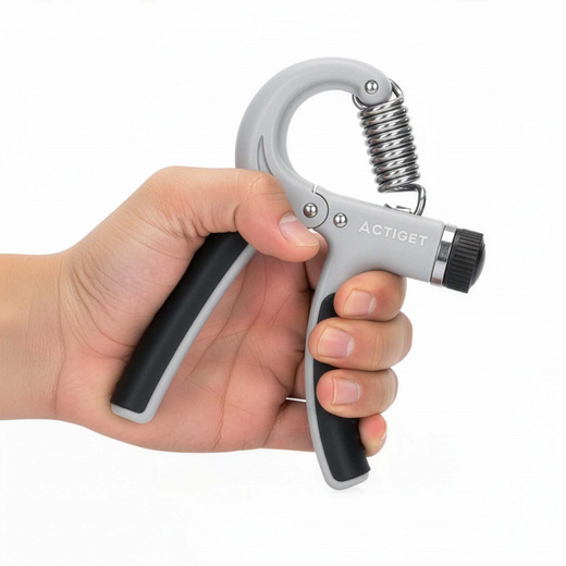 Ściskacz do rąk z regulacją oporu 20-50 kg do ćwiczeń dłoni, rehabilitacji szaro-czarny