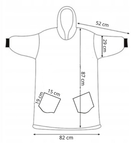 Kocobluza damska oversize koc bluza 2w1 z kapturem ciepła szara