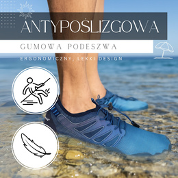 Buty do wody, męskie szybkoschnące buty na plaże rozm. 42 ciemnoniebieskie