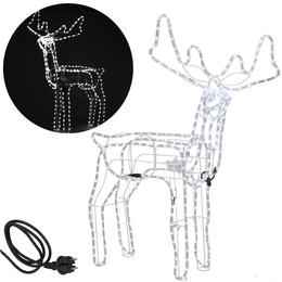 Renifer Led 115 cm świąteczny z ruchomą głową świetlna dekoracja do ogrodu biały zimny