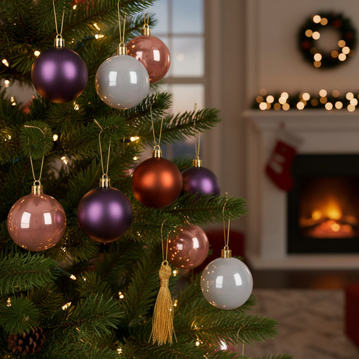 Bombki choinkowe 24 szt. zestaw dekoracji świątecznych 6,5 cm nietłukące