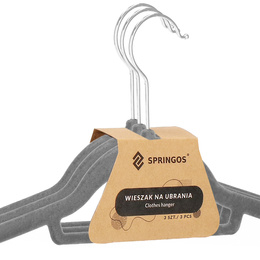 Wieszaki welurowe na ubrania 30 szt. zestaw premium szary